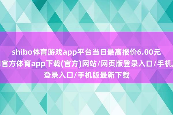 shibo体育游戏app平台当日最高报价6.00元/公斤-世博官方体育app下载(官方)网站/网页版登录入口/手机版最新下载